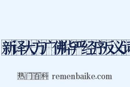新译大方广佛华严经序反义词是什么意思的图片